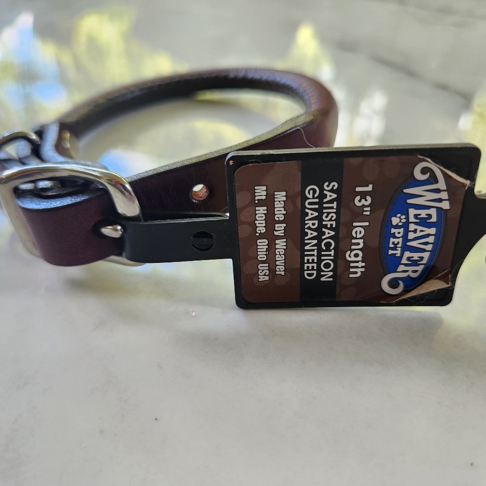 13 inch leather dog collar